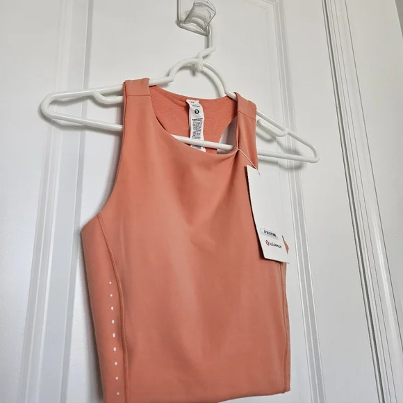 NWT Lululemon Swift Speed Cropped Tank TopB/C Cup Coral Kiss Size 2 - Picture 8 of 16